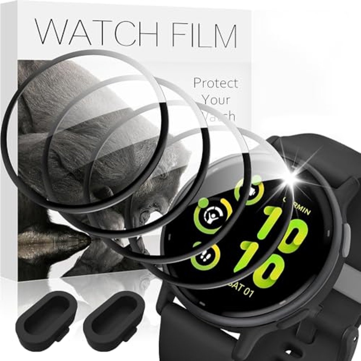 Schermbeschermer voor Garmin Vivoactive 5 - 4 Stuks HD Gehard Glas 9H Bescherming