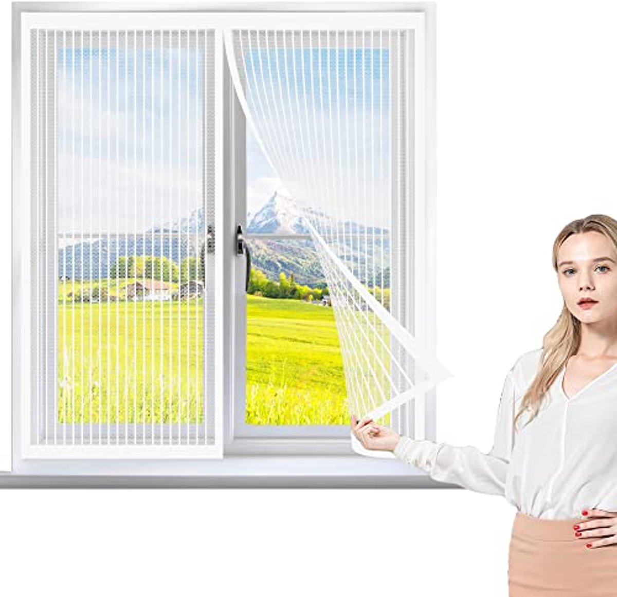 Magnetisch raamverduistering 85 x 60 cm - Sterk vliegenweefsel voor frisse lucht