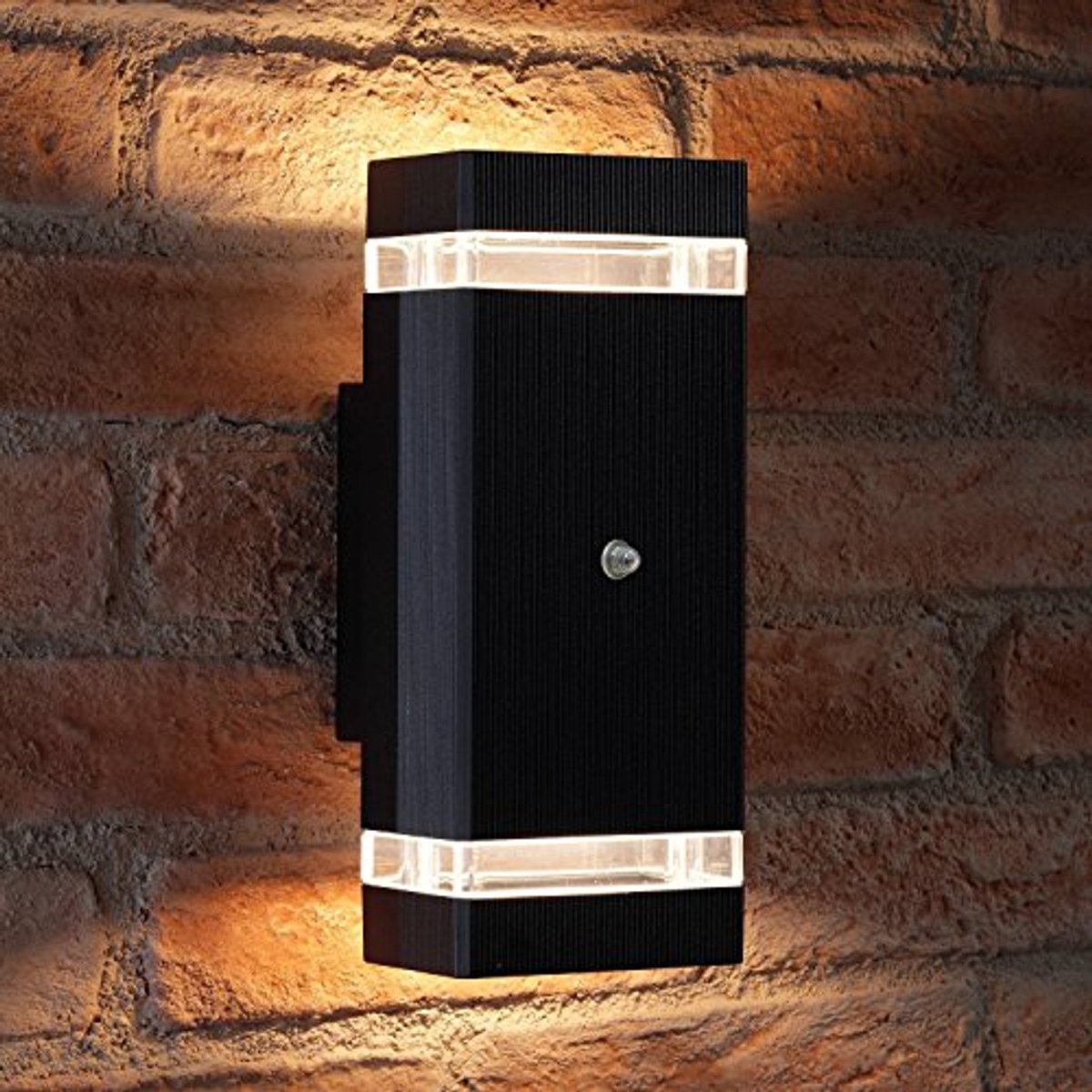 Dusk Till Dawn Sensor Dubbele Buitenwandlamp - Zwart - Warm Wit
