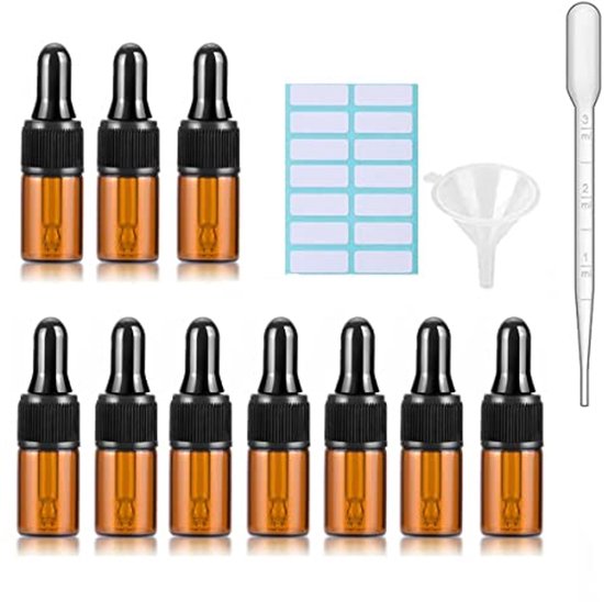 Amentalove 30 stuks Essentiële Olie 5ML Monster Glazen Fles, Transparant Small Glass Bottle Leeg voor Aromatherapie, Parfum, Massage, Beauty Oil Mix Amentalove 30 stuks Essentiële Olie 5ML Monster Glazen Fles, Transparant Small Glass Bottle Leeg voor Aromatherapie, Parfum, Massage, Beauty Oil Mix