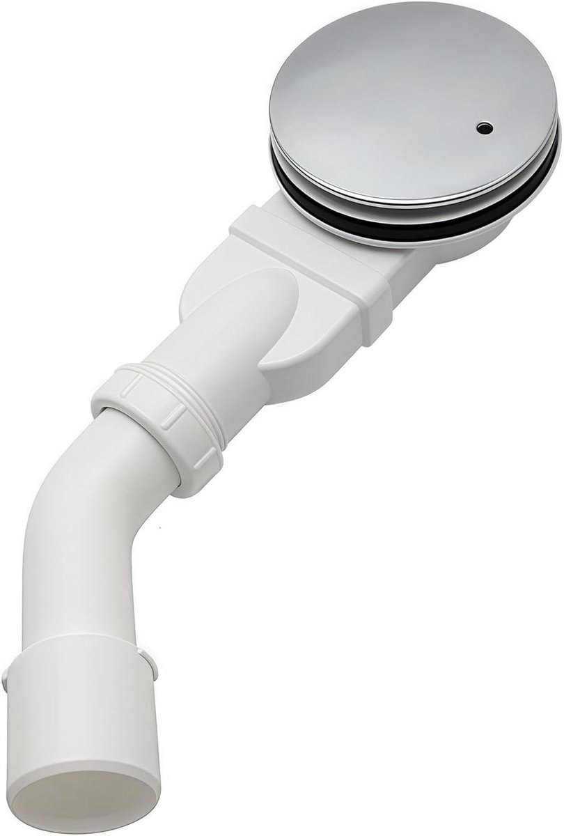 Allecto Plus - Douche afvoergarnituur 90 mm extra plat met sifon, geurstop en haarzeef