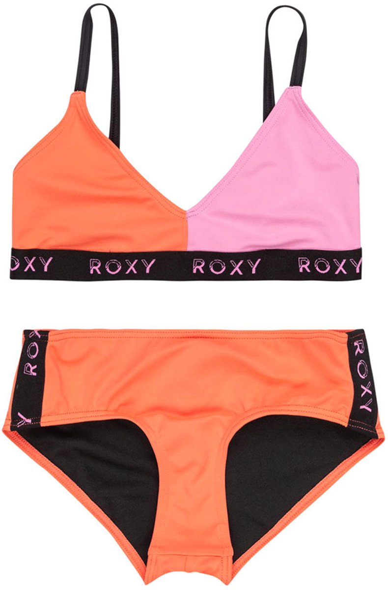Roxy Colorblock Tri Bikini 16 Years Meisjes Antraciet