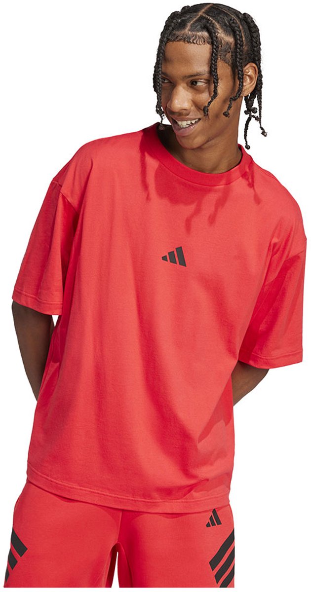 Adidas Future Icons Small Logo T-shirt Met Korte Mouwen L Regular Man Pure Ruby