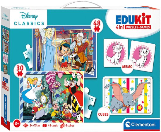 Clementoni - Edukit 4-in-1 - Disney Classics- Puzzel, Memory & Blokken ...