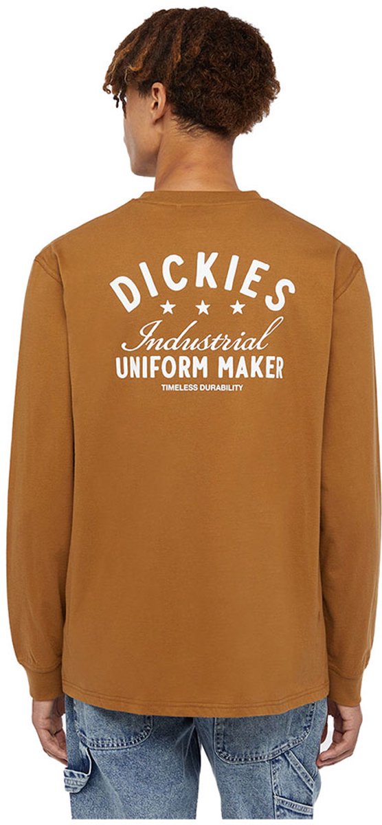 Dickies Trego T-shirt Met Lange Mouwen L Man Bruin