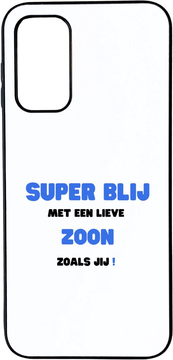 Hacebo® - super blij met een lieve zoon zoals jij telefoonhoesje - Zoon - de liefste zoon - telefoonhoesjes - verjaardag - cadeautje voor zoon - zoon artikelen - kado - geschenk - hoesje geschikt voor Samsung Galaxy A14 (5G)