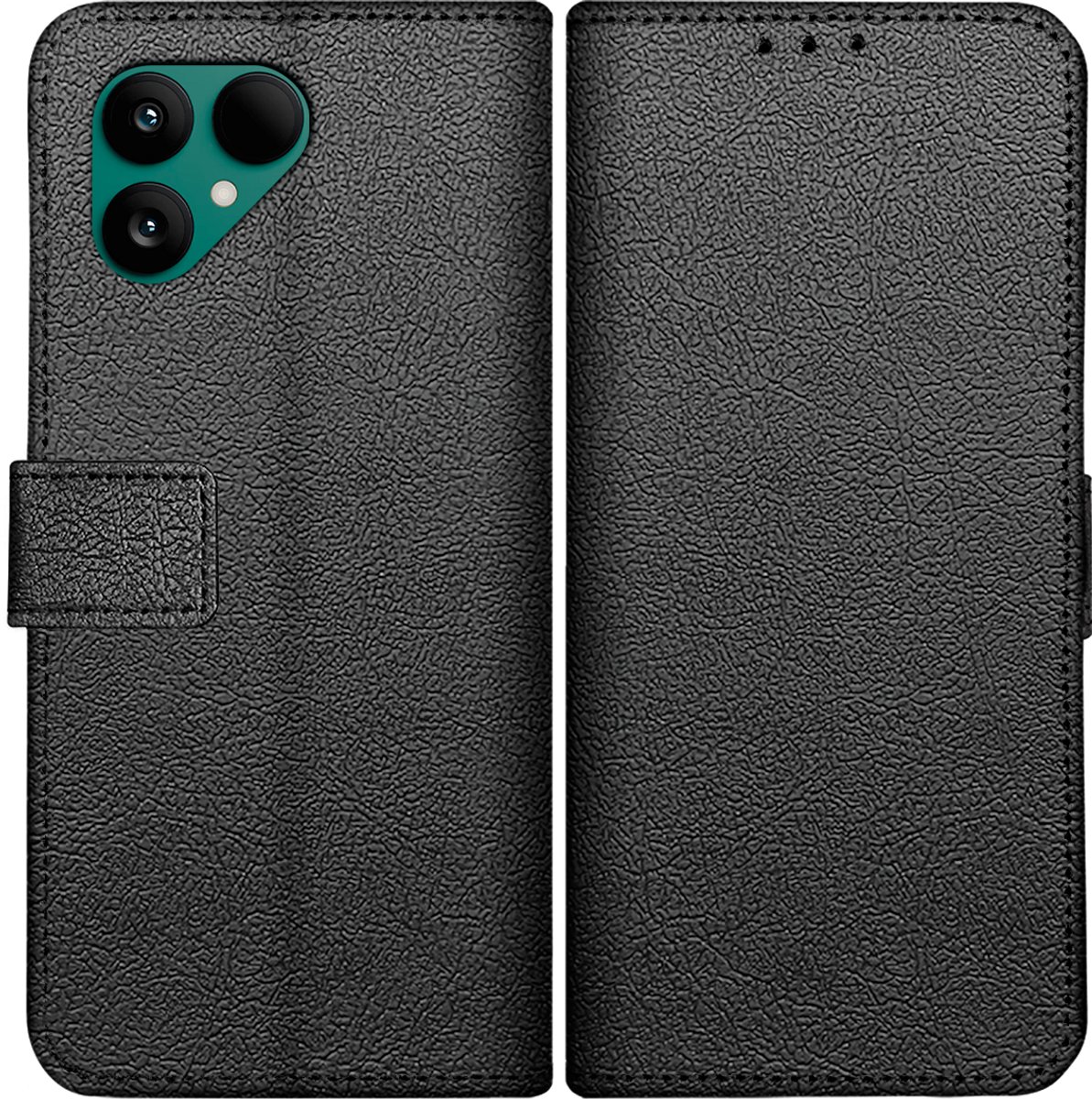 Cazy hoesje geschikt voor Fairphone 6 Hoesje met Pasjeshouder - Bookcase Classic - Zwart