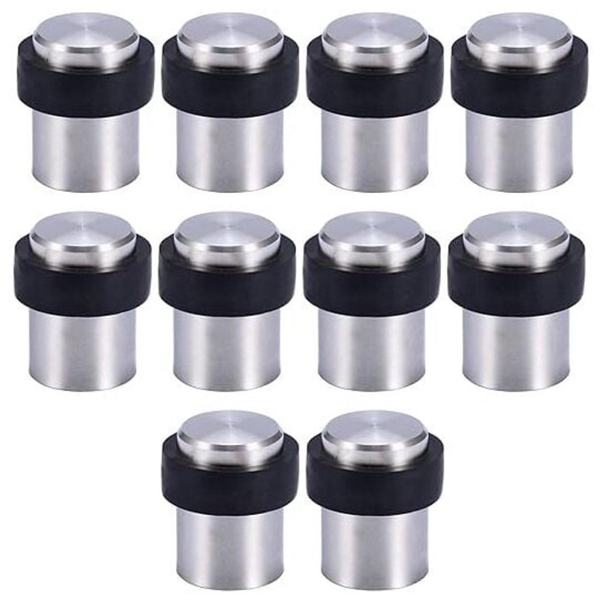 10 x roestvrijstalen vloerdeurstopper van 4,5 cm