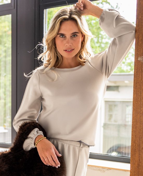Je m'appelle Dames Top - Beige - Maat S