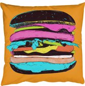 Coussins décoratifs - Oreillers de salon - 40x40 cm - Hamburger - Colorés - Ludiques