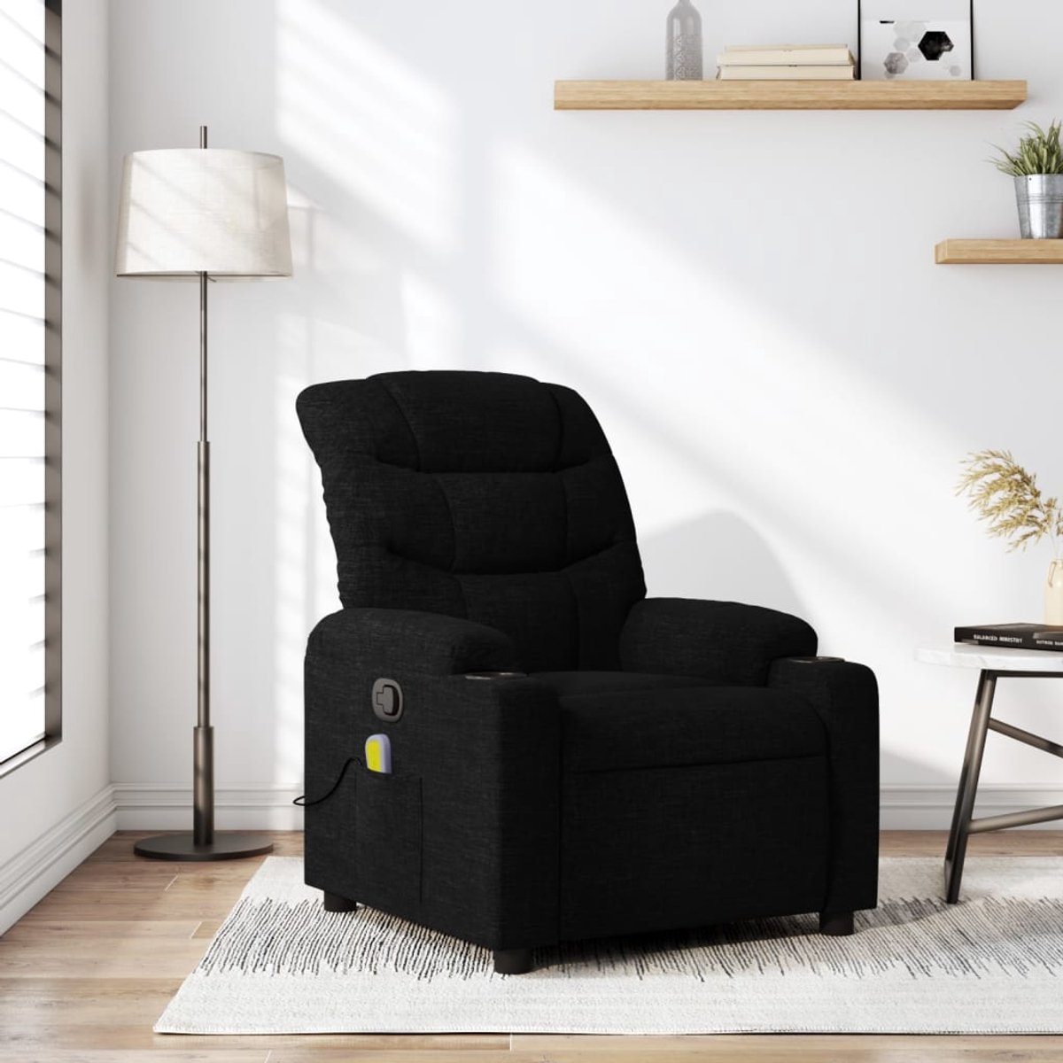 vidaXL Massagestoel - met - zwarte - stof