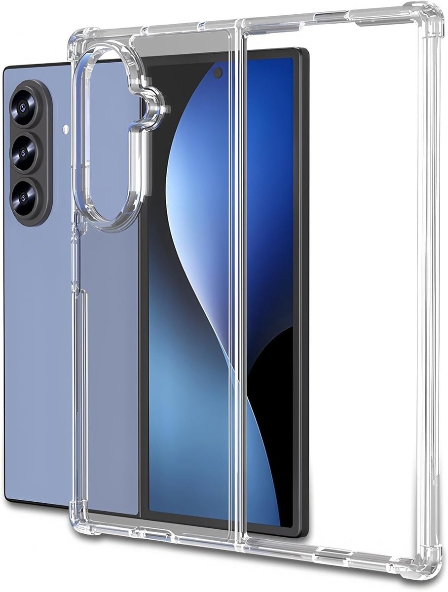 Hoesje Geschikt voor Samsung Galaxy Z Fold 7 hoesje transparant backcover shockproof