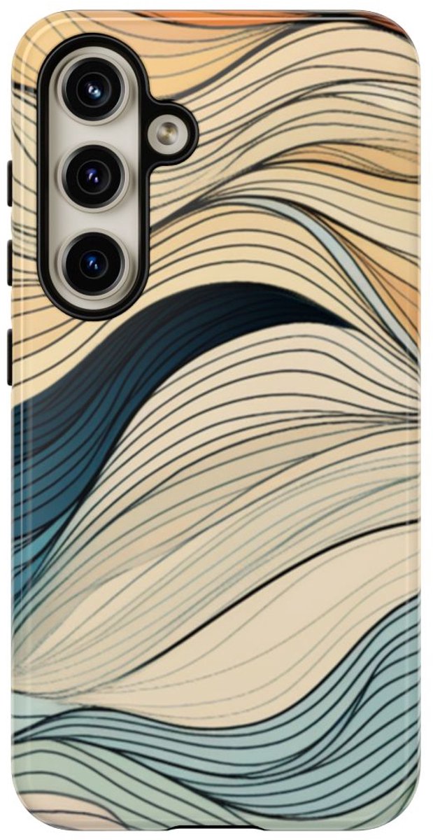 Vloeiende Abstracte Herfstgolven – Telefoonhoesje Geschikt voor Samsung Galaxy S24