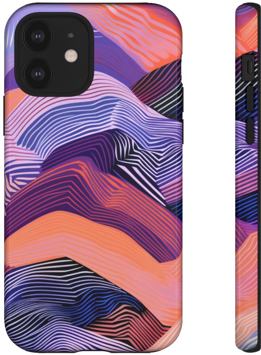 Abstracte Golvende Strepen – Telefoonhoesje Geschikt voor iPhone 12