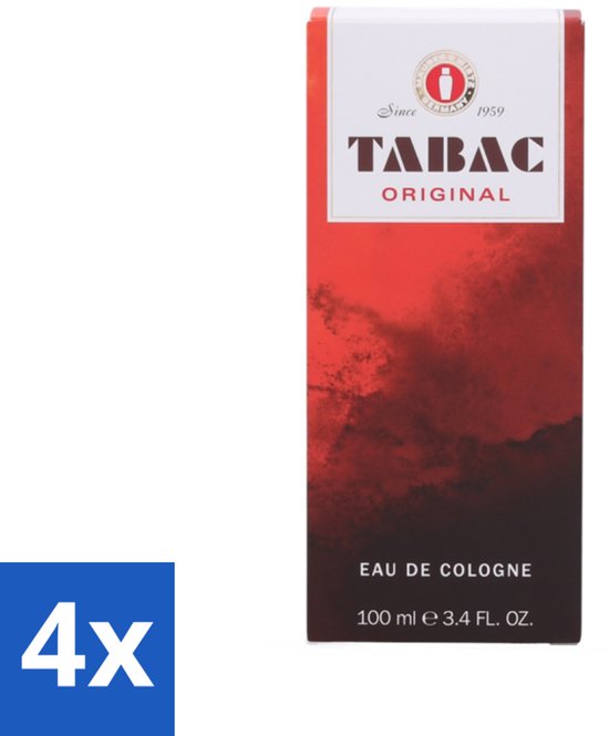 4 x Tabac Original - Eau de Cologne - Klassieke geur - 100 ml - Herenparfum - Eau De Cologne - Klassieke Geur - Tabac Original - Mannelijk Parfum