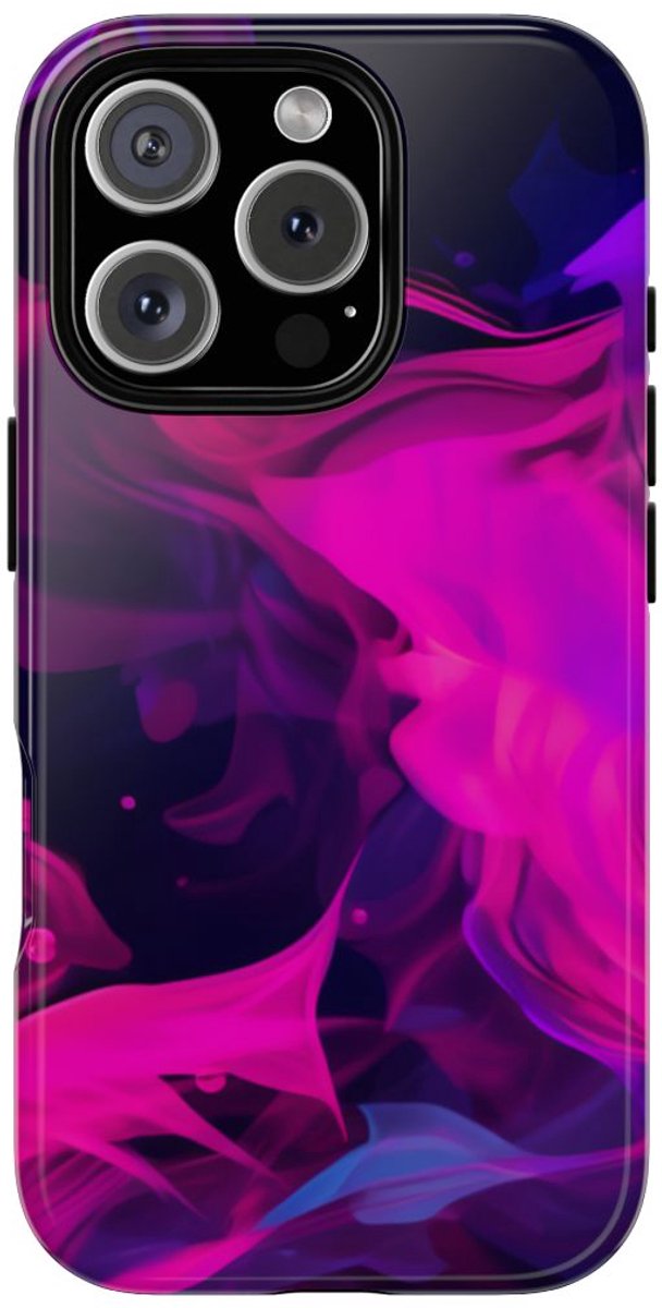 Fluorescerende Inktwervelingen in Water – Telefoonhoesje Geschikt voor iPhone 16 Pro