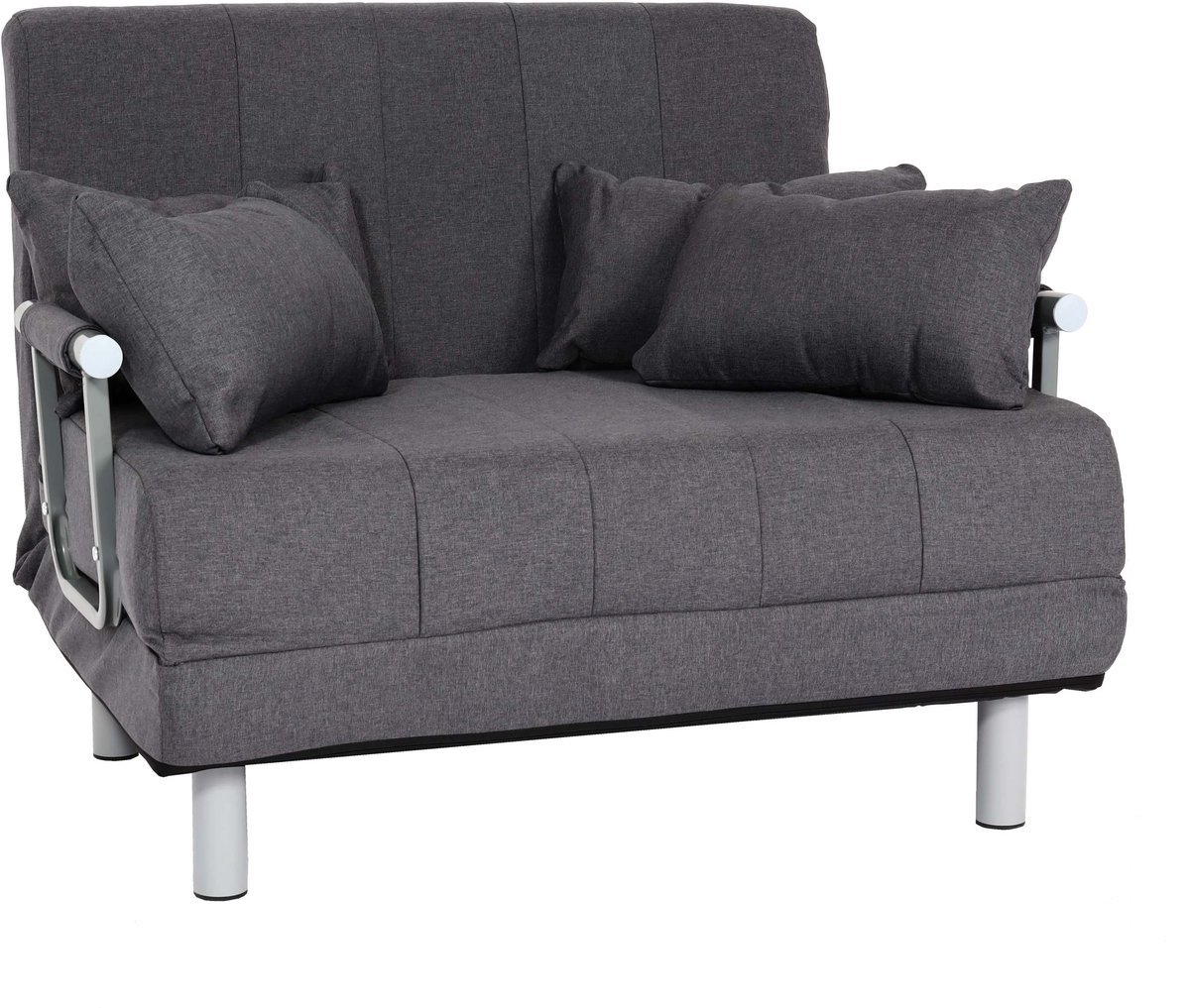 MCW K29, inklapbare fauteuil slaapbank logeerbed, ligvlak 186x97cm stof (270g/m²) ~ donkergrijs