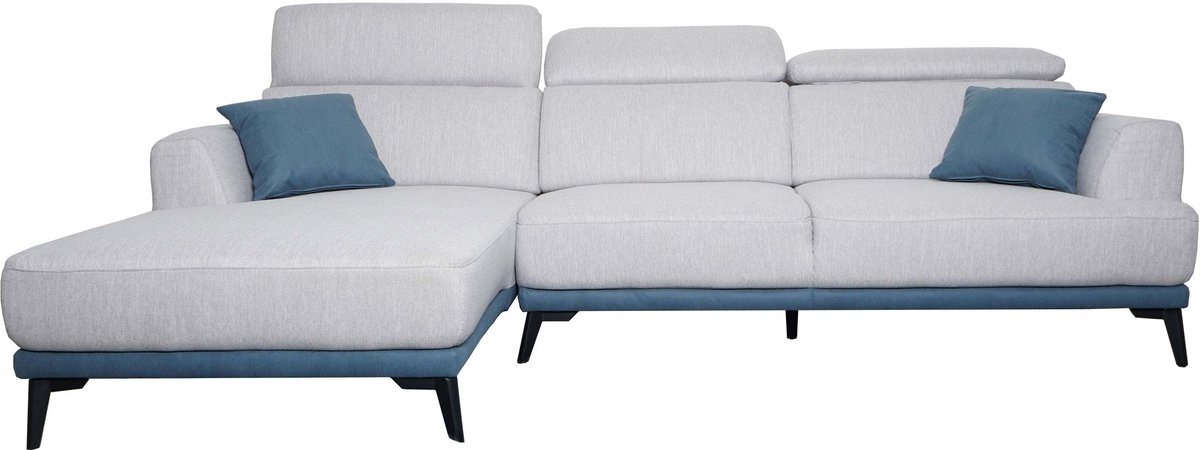 MCW Sofa MCW-G44, hoekbank L-vorm 3-zits, ligvlak Nosagvering pocketvering kern verstelbaar 277cm ~ links, lichtgrijs