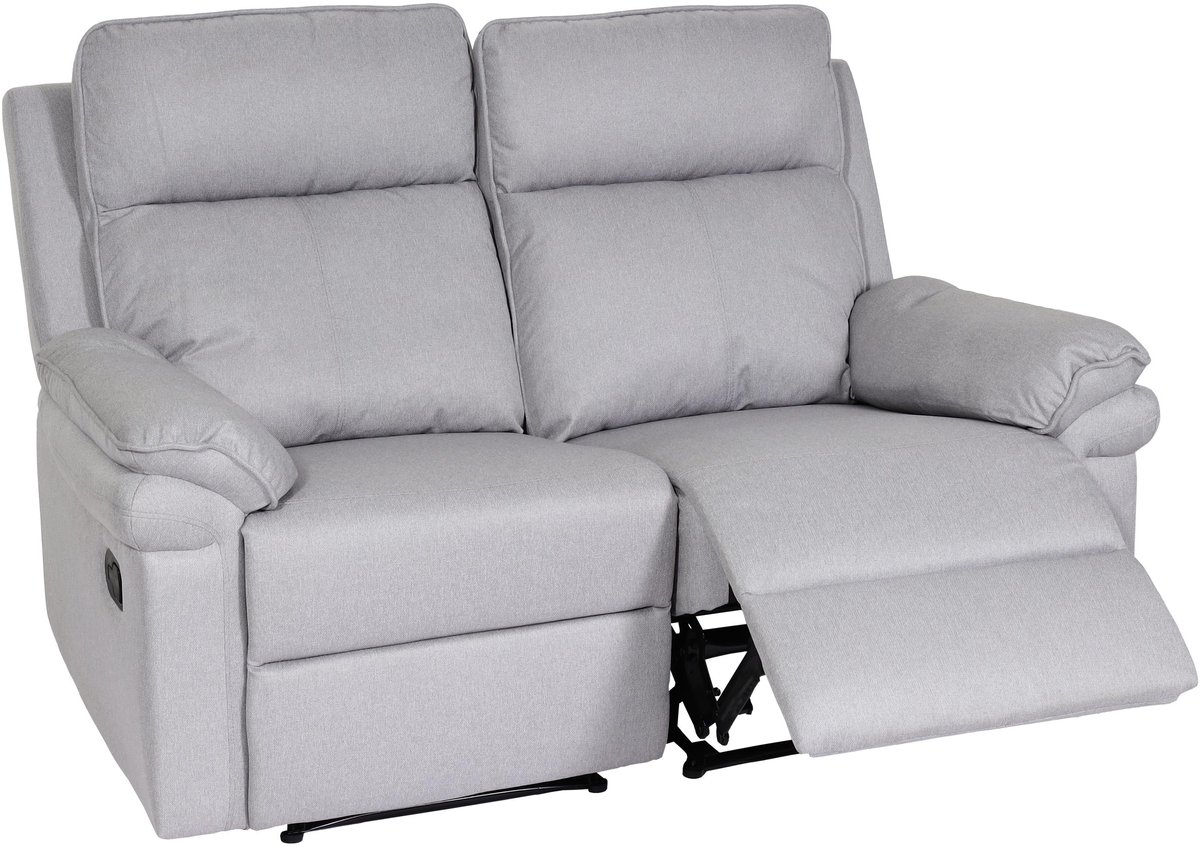 MCW 2-zits bioscoopfauteuil MCW-L94, relax TV-fauteuil met armleuning, relaxfunctie Nosag-vering stof/textiel ~ lichtgrijs