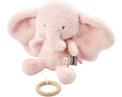 Nattou FanFan Muziekknuffel Olifant - 25 cm - Zachte Knuffel met Muziek - Baby Cadeau - Roze
