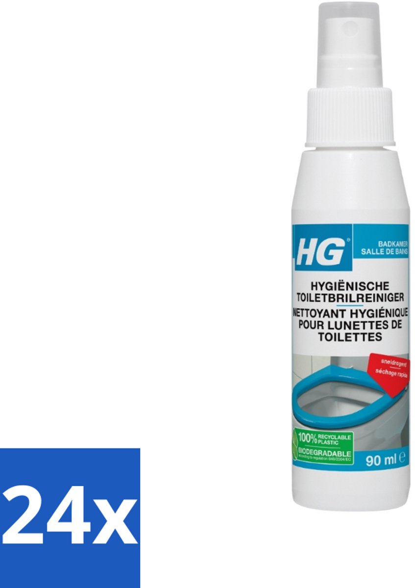 24 x HG Hygiënische Toiletbrilreiniger 100 ml - Toiletbrilreiniger - Toilet Schoonmaken - Snelle Reiniging - Hygiënische Reiniging - Badkamerschoonmaak