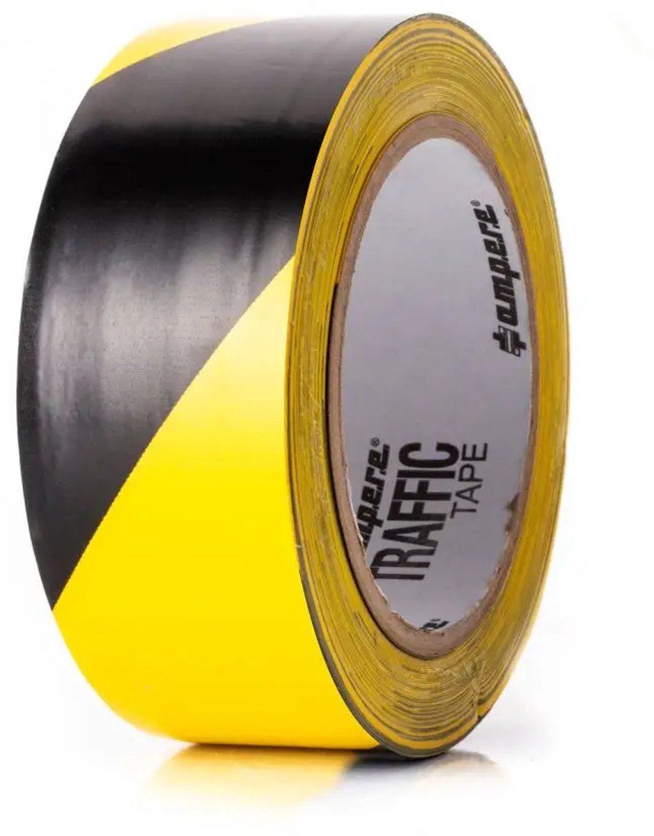 Ampere Traffic vloertape Standard - geel zwart | 5 cm breed