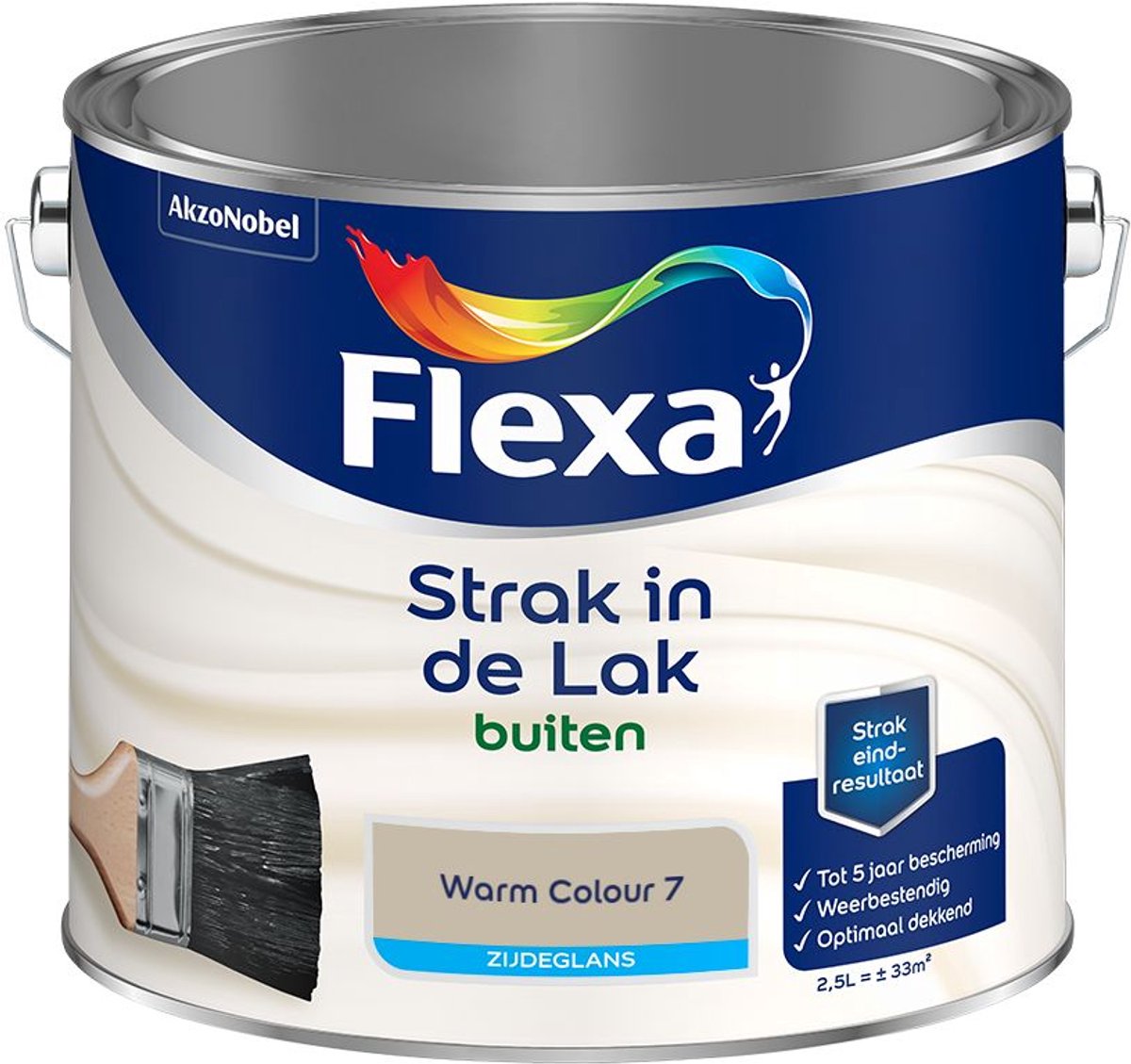 Flexa - Strak in de Lak Buitenlak Zijdeglans - Warm Colour 7 - Mengverf - 2.5 L