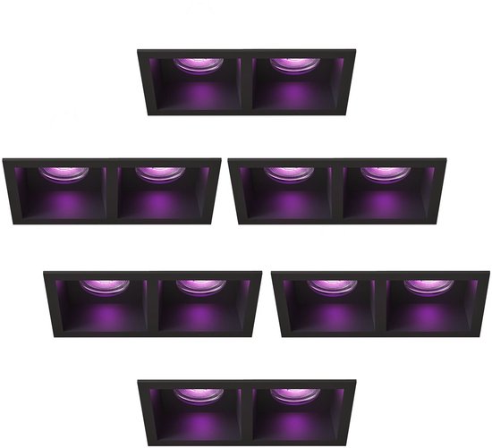 Ledvion Dimbare LED Inbouwspots Zwart Rond RGB CCT – 85mm – 6 Pack
