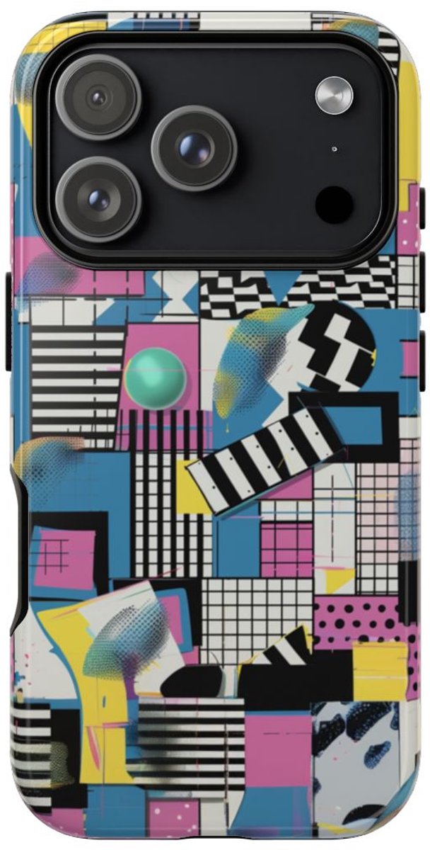 Kleurrijk Geometrisch Abstract Patroon – Telefoonhoesje Geschikt voor iPhone 17 Pro