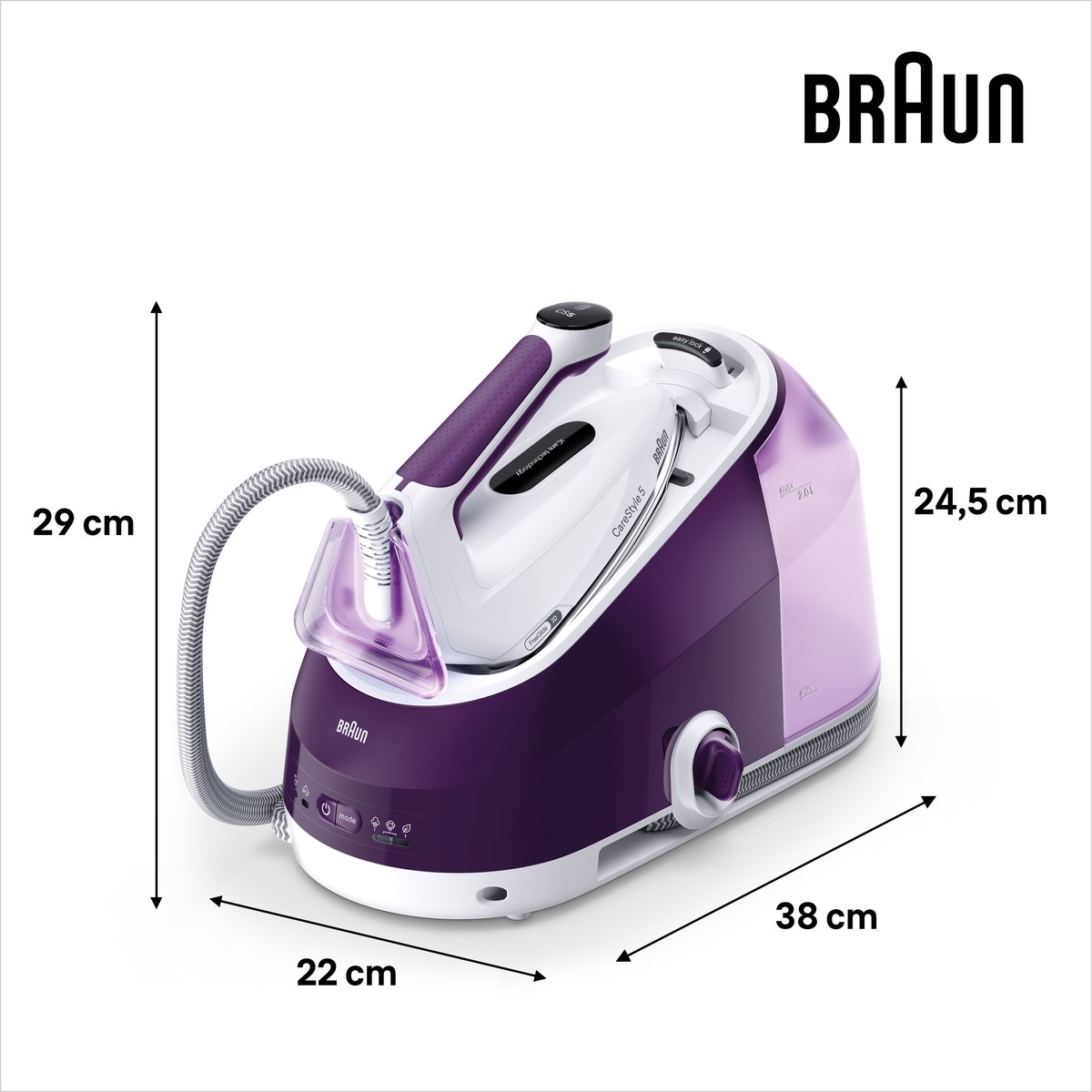 Braun CareStyle 5 IS5247VI - Stoomgenerator - Lichtgewicht Strijkijzer - Groot Waterreservoir - Violet — afbeelding 5