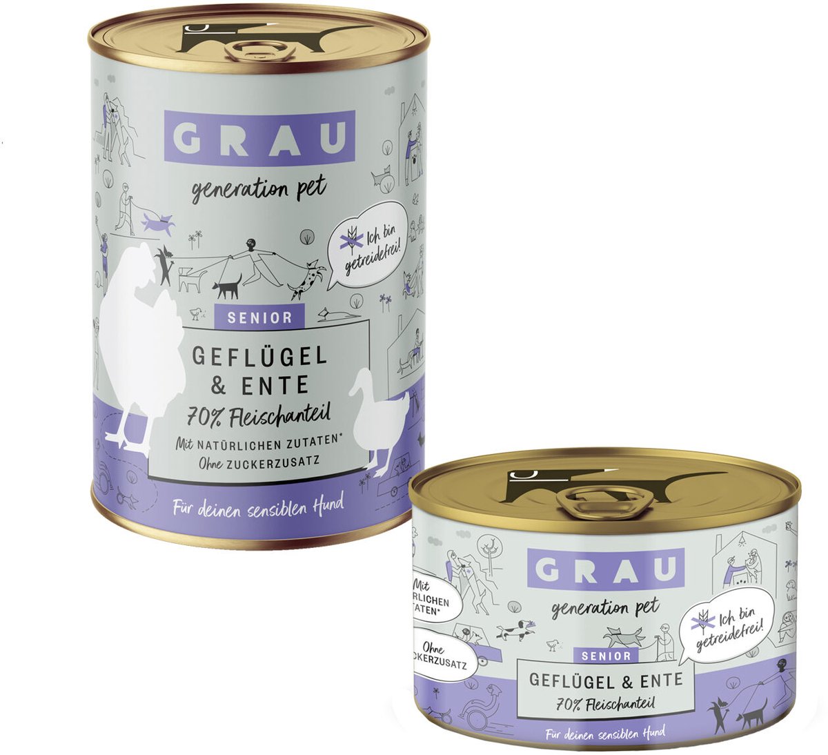 GrauDST - SENIOR Eend, gevogelte en konijn - Blik - 6x200 g