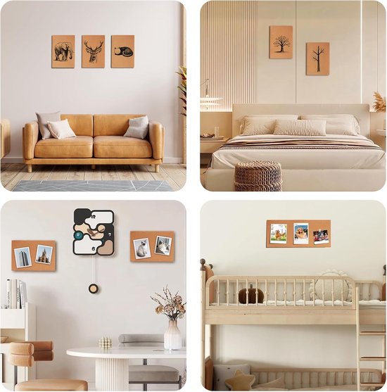 kurk prikbord - zelfklevend - Gekleurd - 60 x 90 cm - 8mm- roze