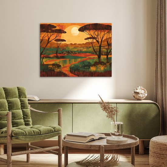 Affiche 80x60 cm - Paysage - Africain - Soleil - Posters - Décoration chambre - Décoration murale salon - Décoration murale chambre