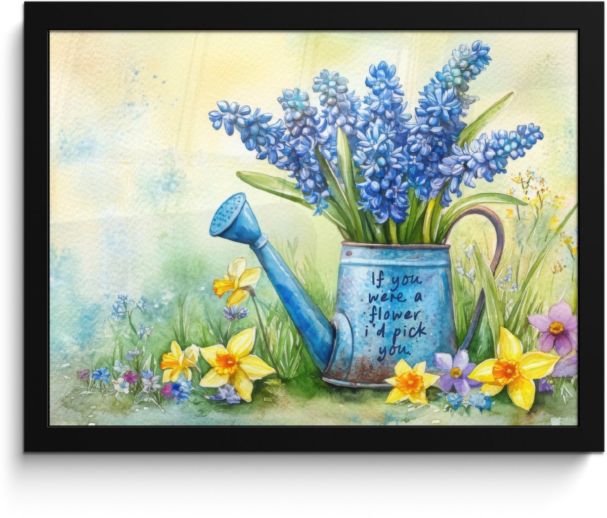 Poster in lijst - Fotolijst 40x30 cm - Posters - Lavendelbloemen - Quote - Gieter - Poster