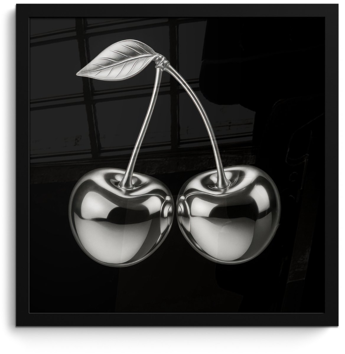 FrameYourWall Poster in lijst - Fotolijst 40x40 cm - Posters - Kers - Luxueus - Metallic - Posterlijst zwart - Decoratie - Wanddecoratie woonkamer - Muurdecoratie slaapkamer