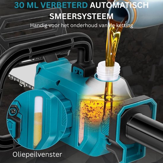 MKSS® Telescopische Snoeischaar - Mini Kettingzaag - Heggenschaar - Takkenschaar - Takkenzaag - Elektrische Snoeizaag met Accu - Blauw en Zwart van MKSS — afbeelding 3