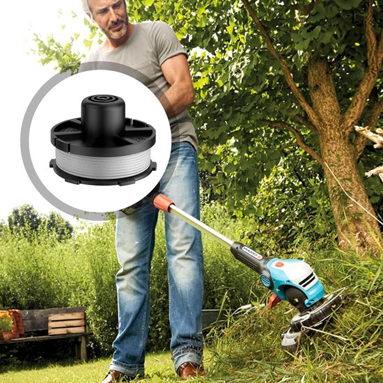 3 stuks vervangende draadspoelen geschikt voor Makita 18V DUR181Z/DUR181RF/DUR181 grastrimmer - geschikt voor Makita 196146-9 - spoeldeksel 195858-1 (3 spoelen + 1 spoeldeksel + 1 veer) van Vermo — afbeelding 2