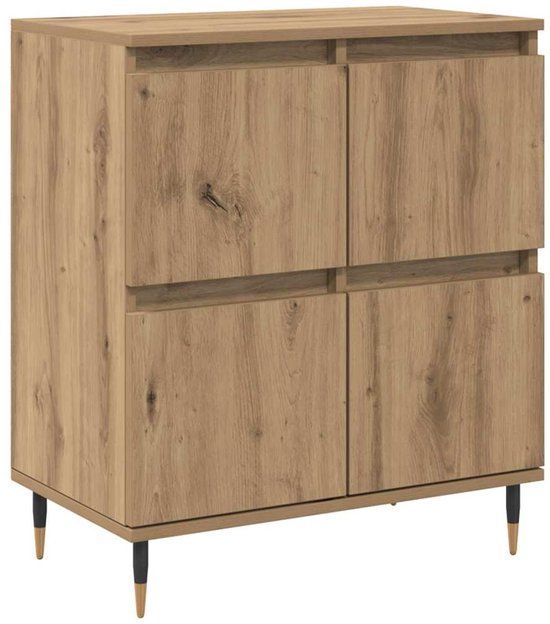 VidaXL Dressoir Zwart eiken 35 x 60 x 70 cm Bewerkt hout