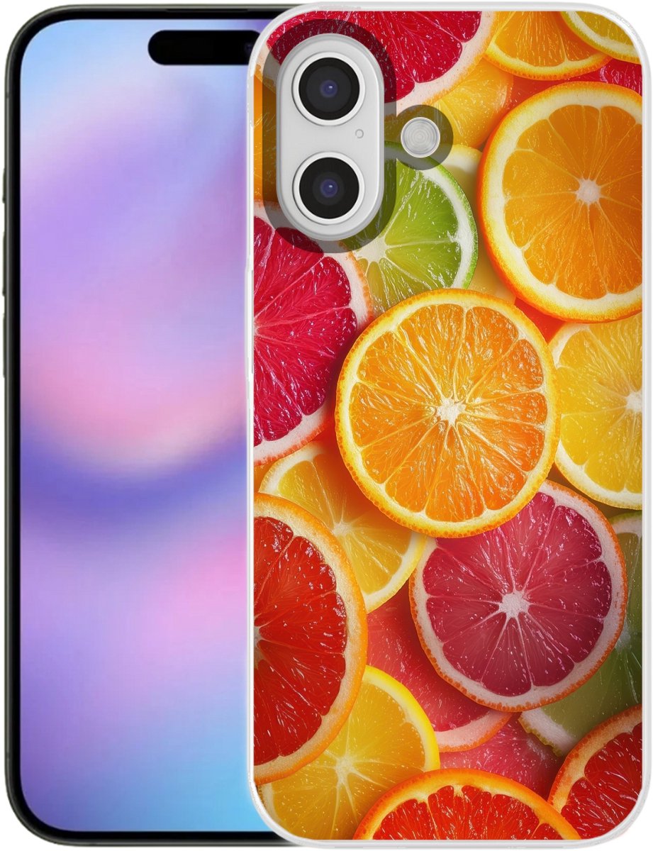 Telefoonhoesje Geschikt voor iPhone 17 hoesje - Fruit - Kleurrijk - Close up - Siliconen Telefoonhoesje Telefoonhoesje