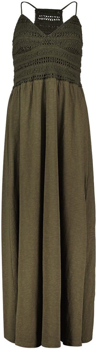 Superdry Lace Jersey Lange Jurk S Vrouw Groen