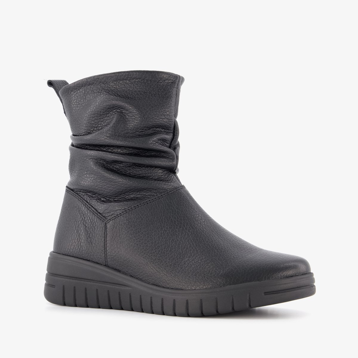 Hush Puppies leren dames enkellaarsjes zwart - Maat 41 - Uitneembare zool