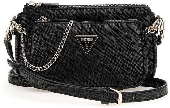 GUESS sac à épaule bandoulière Noelle II Double Pouch Crossbody Bag Black noir