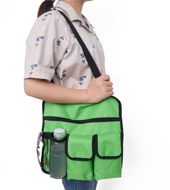 Stoel Armleuning Organisator - 33*33cm - Groen - Met 4 Zakken - 600D Oxford-doek - Hangende organizer - Snackzak - Voor Buiten Opvouwbare Campingstoel en Strandstoel - Waterdicht - Schoudertas — afbeelding 4