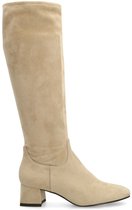 Manfield - Femme - Bottines stretch beiges à talon - Taille 38