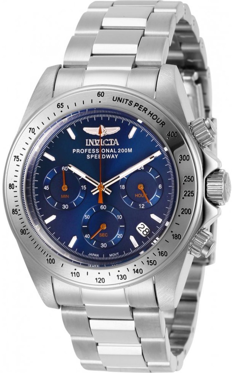 Invicta Speedway 27770 Heren Horloge - Waterdicht - Analoog - Quartz Uurwerk - Roestvrij Staal met blauwe Wijzerplaat - 39mm