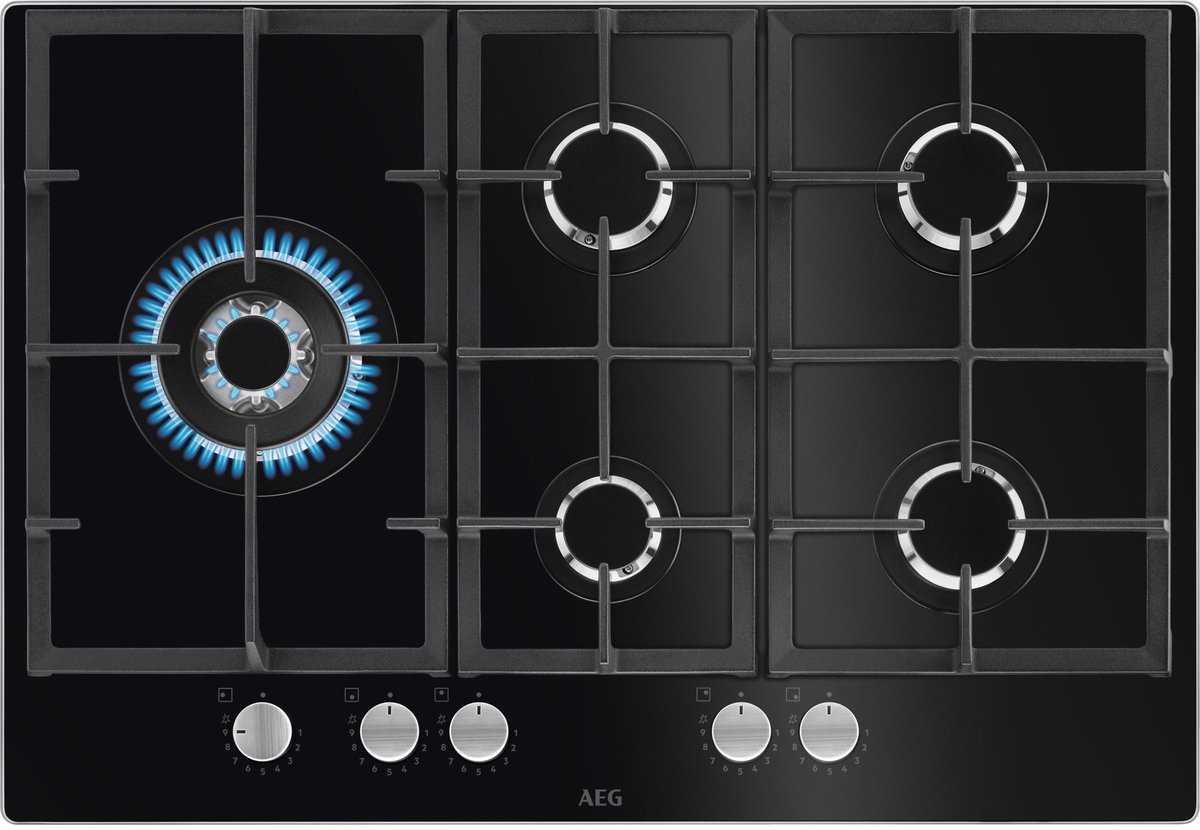 AEG HKB75820NB Zwart Ingebouwd 75 cm Gaskookplaat 5 zone(s)