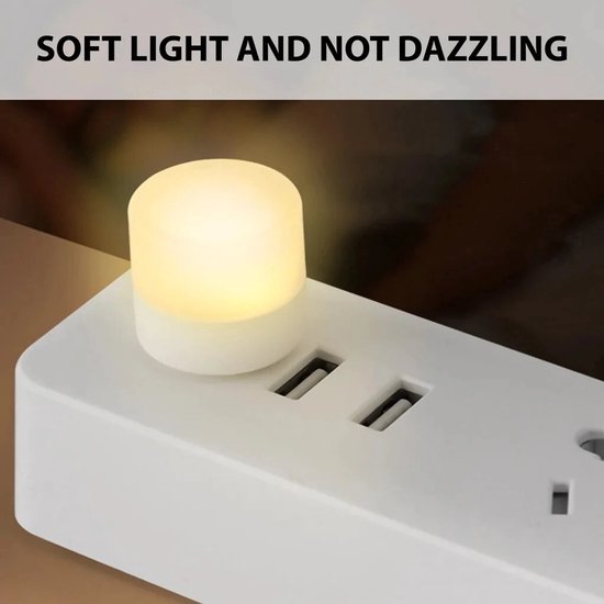 LED lamp - 10-pack USB LED-nachtlampjes, mini warm wit, laptop powerbank, reisbenodigdheden — afbeelding 5