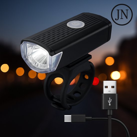 JN® Oplaadbare LED Fietslamp - Stijlvolle en Waterdichte Fietskoplamp met USB-aansluiting - Superheldere Fietsverlichting voor Dag & Nacht Veiligheid - Voorlicht fiets - Led voorlamp - Fietslicht - Koplamp fiets - Fietsverlichting van Merkloos — afbeelding 4