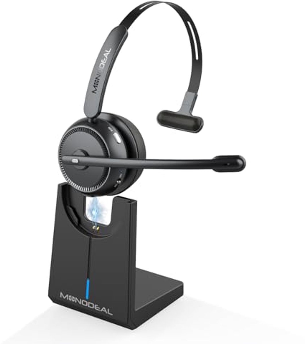 Draadloze Bluetooth-headset met microfoon en ruisonderdrukking voor PC en kantoor