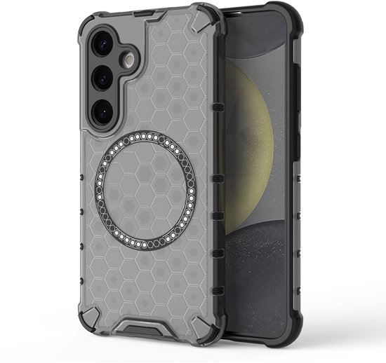 Solidenz HexArmor MagShield geschikt voor Samsung Galaxy S24 hoesje - Geschikt voor MagSafe - Zwart